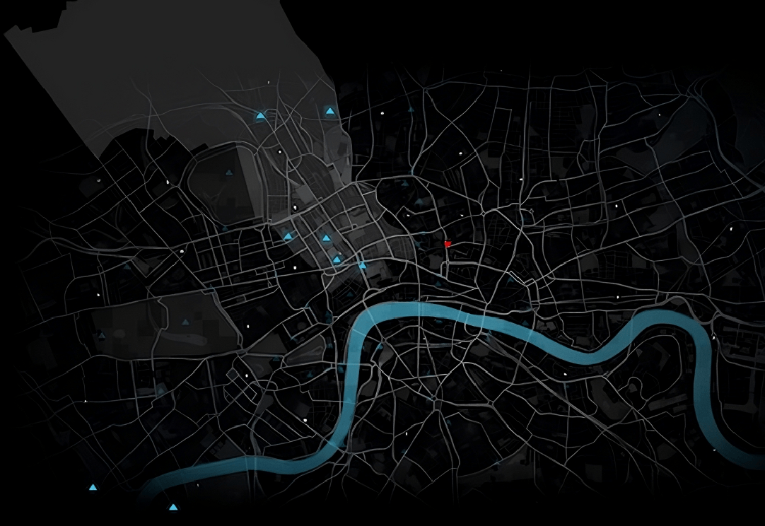 Mapa com palheta preta da cidade de Chicago