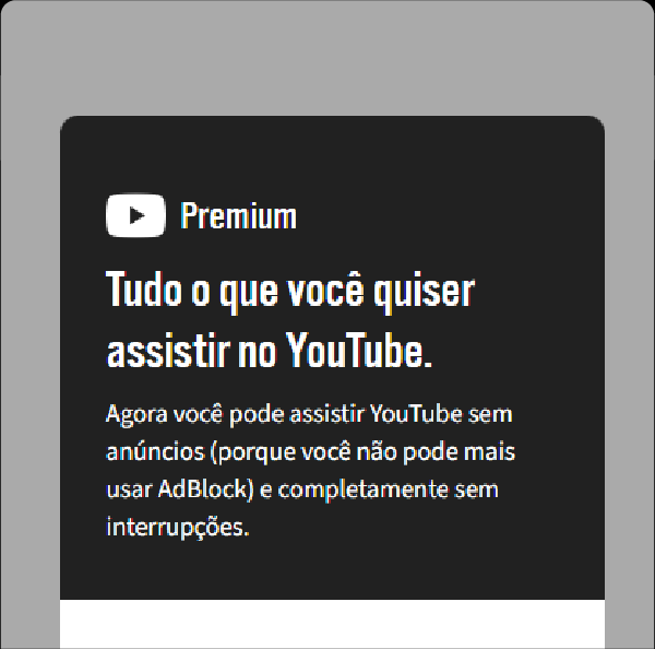Imagem do projeto de página de subscrição do YouTube